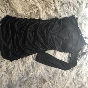 Short black one sleeve dress